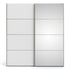 Verona Sliding Wardrobe 180cm in Oak with White and Mirror Doors with 5 Shelves